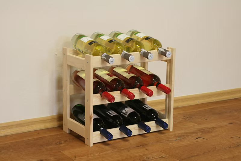 Vinreol 38x43x25 cm Fyrretræ Natur 12 Flasker