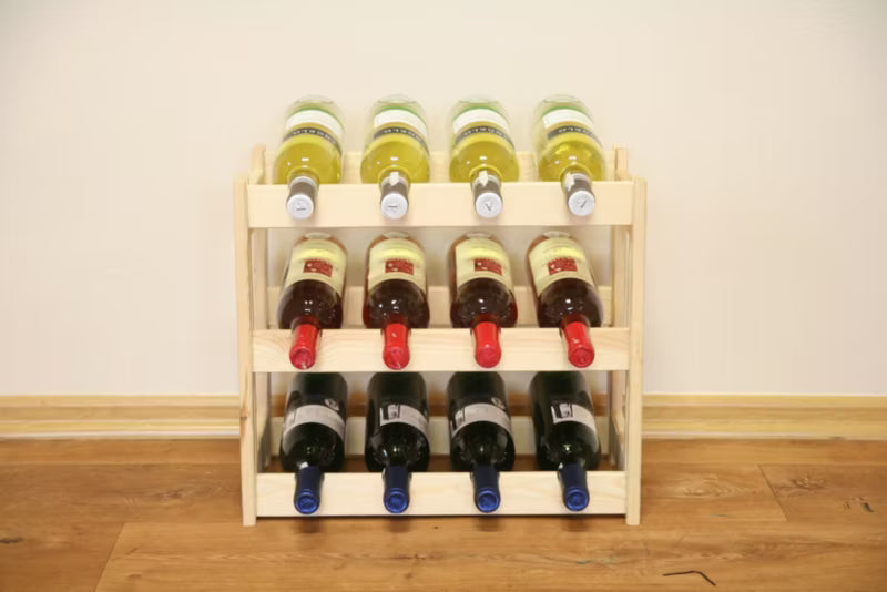 Vinreol 38x43x25 cm Fyrretræ Natur 12 Flasker