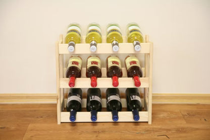 Vinreol 38x43x25 cm Fyrretræ Natur 12 Flasker