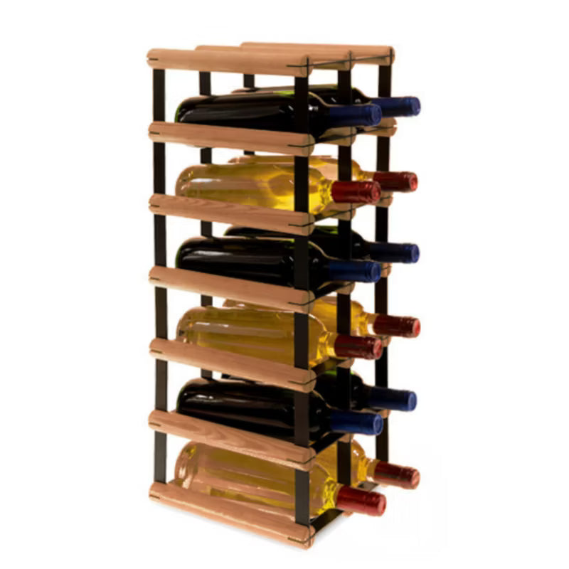Vinreol 12 Flasker 22,5x24,5x62,5 cm Brun Træ Sort Metal