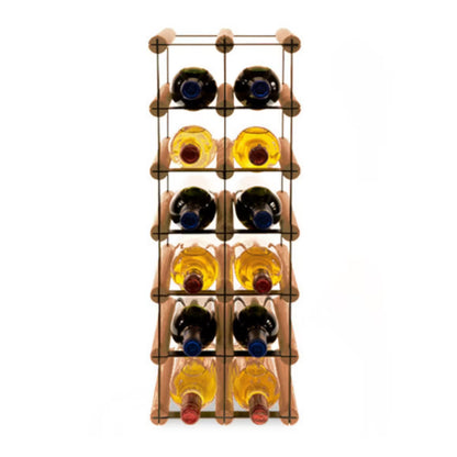 Vinreol 12 Flasker 22,5x24,5x62,5 cm Brun Træ Sort Metal