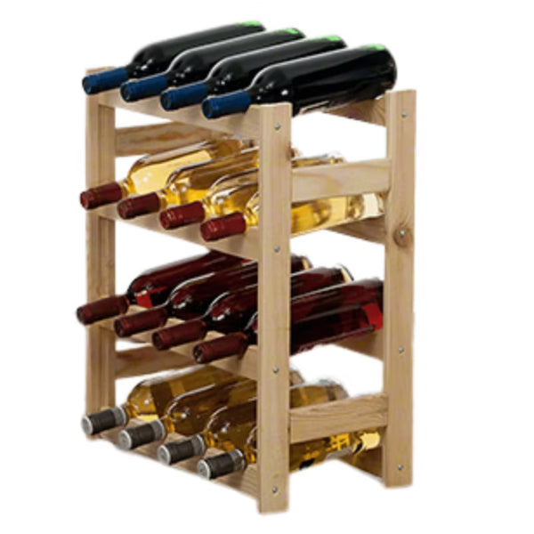 Vinreol 16 Flasker 54x43x25 cm Fyrretræ Natur
