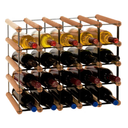 Vinreol 20 Flasker 52,5x42,5 cm Brun Træ Sort Metal