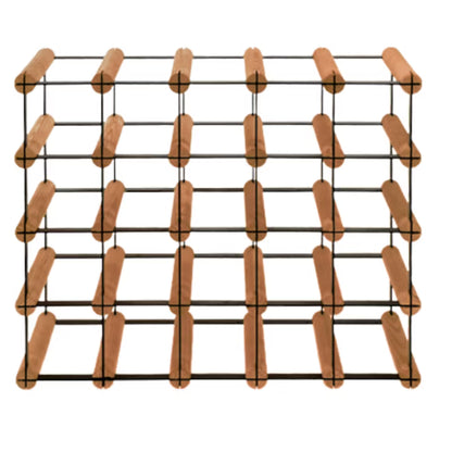 Vinreol 20 Flasker 52,5x42,5 cm Brun Træ Sort Metal