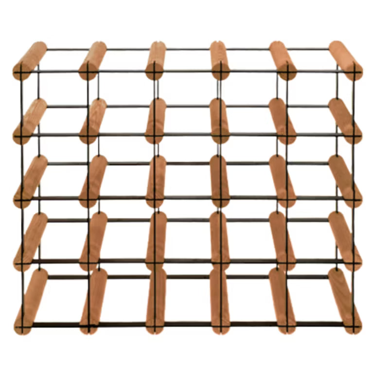 Vinreol 20 Flasker 52,5x42,5 cm Brun Træ Sort Metal