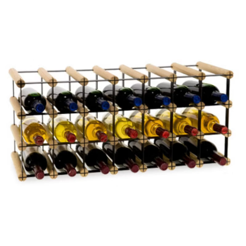 Vinreol 21 Flasker Sort Træ