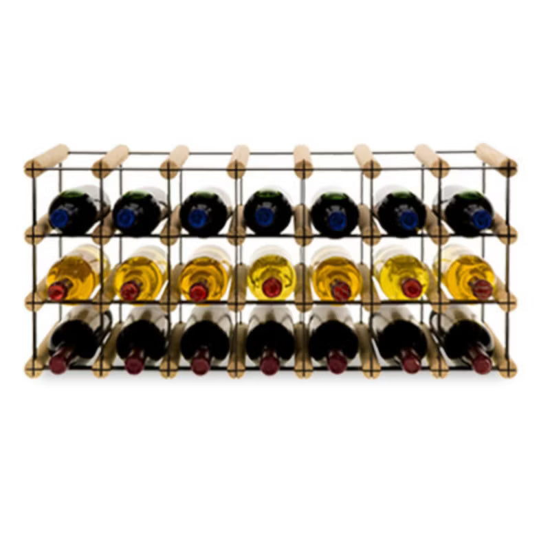 Vinreol 21 Flasker Sort Træ