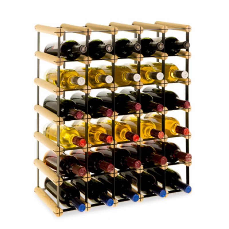 Vinreol 30 Flasker 52,5x24,5x62,5 cm Natur Sort