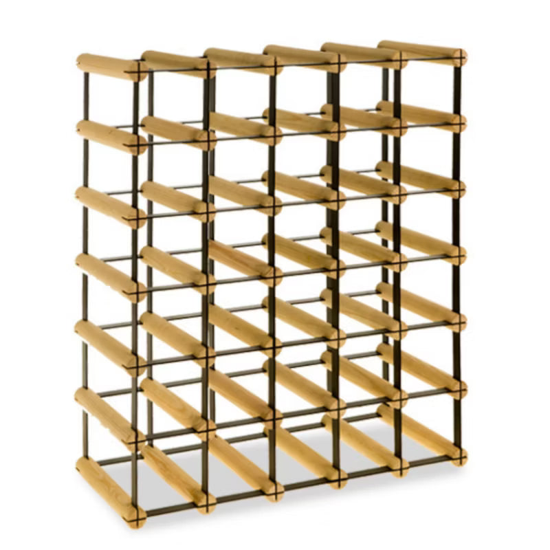 Vinreol 30 Flasker 52,5x24,5x62,5 cm Natur Sort