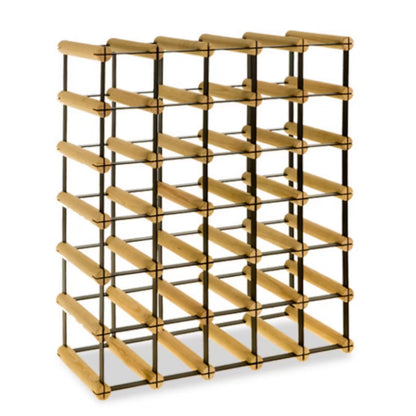 Vinreol 30 Flasker 52,5x24,5x62,5 cm Natur Sort