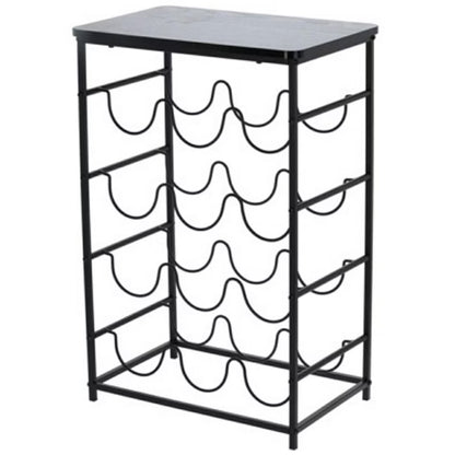Vinreol 42x26x60 cm Sort Metal med Bordplade