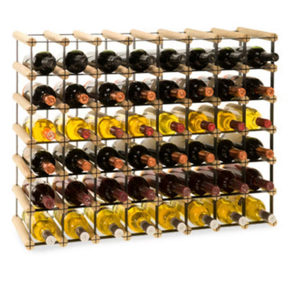 Vinreol 82,5x62,5 cm til 48 Flasker Sort Metal og Træ