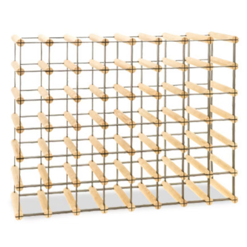Vinreol 82,5x62,5 cm til 48 Flasker Sort Metal og Træ