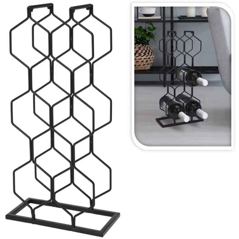 Vinreol 48x23x11 cm Sort Metal