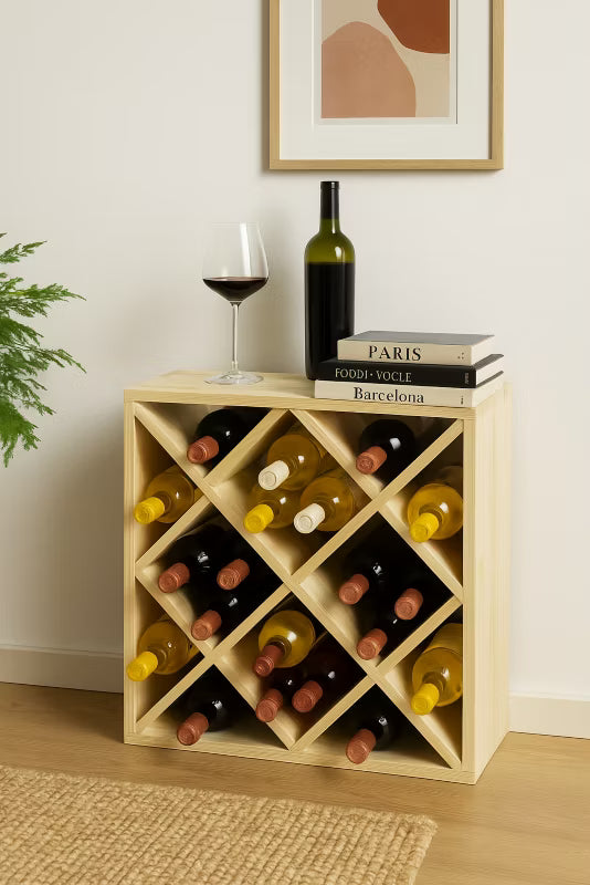 Vinreol 50x50 cm 24 Flasker Fyrretræ Natur