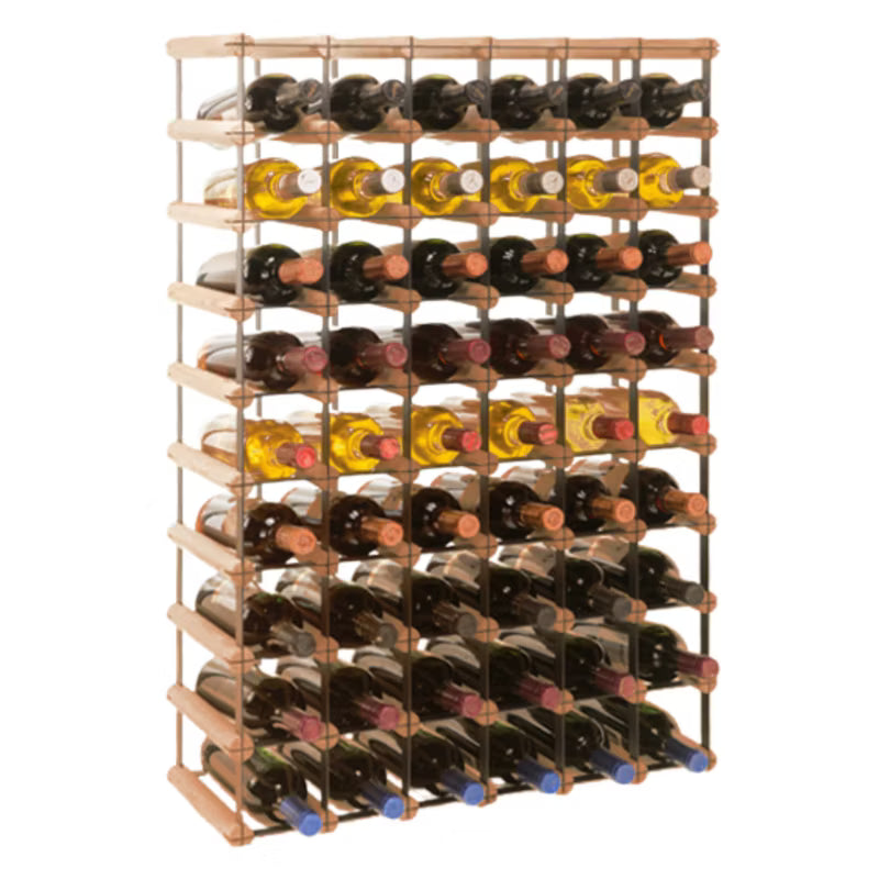 Vinreol 54 Flasker 62,5x92,5 cm Brun Sort Metal og Træ