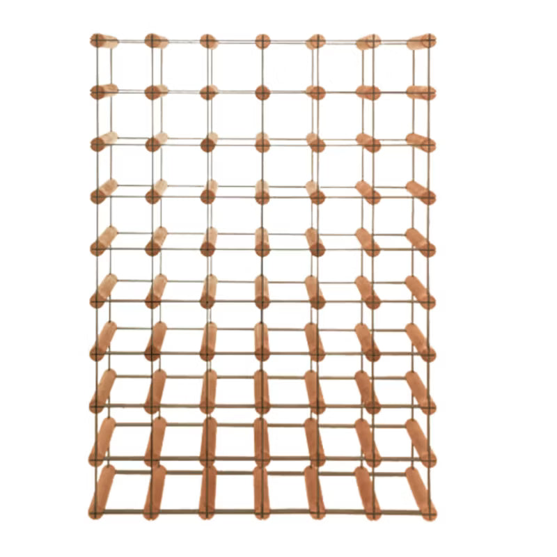 Vinreol 54 Flasker 62,5x92,5 cm Brun Sort Metal og Træ