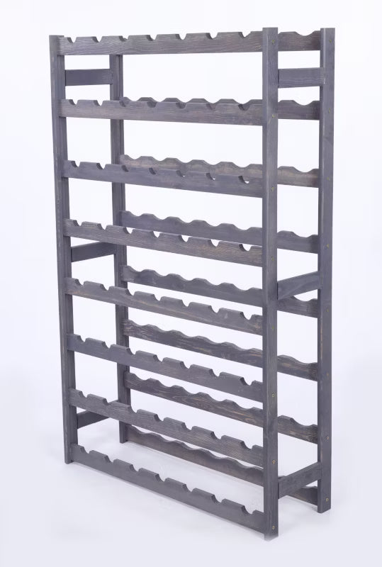 Vinreol 56 Flasker 118x72x25 cm Grå Fyrretræ
