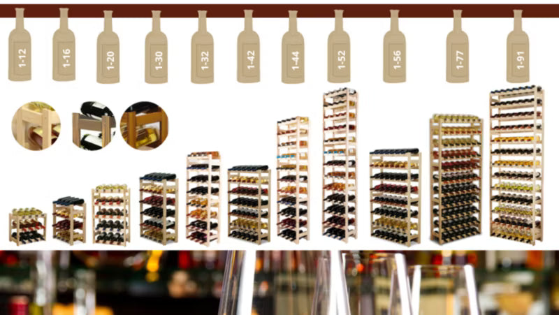 Vinreol 56 Flasker 118x72x25 cm Grå Fyrretræ
