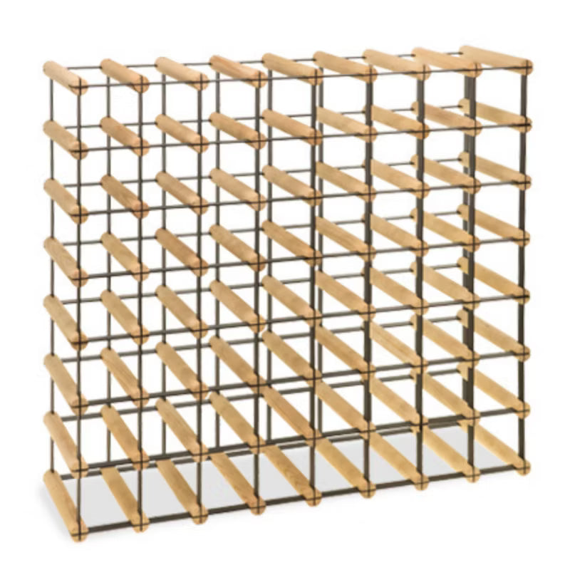 Vinreol 82,5x72,5 cm til 56 Flasker Sort og Natur