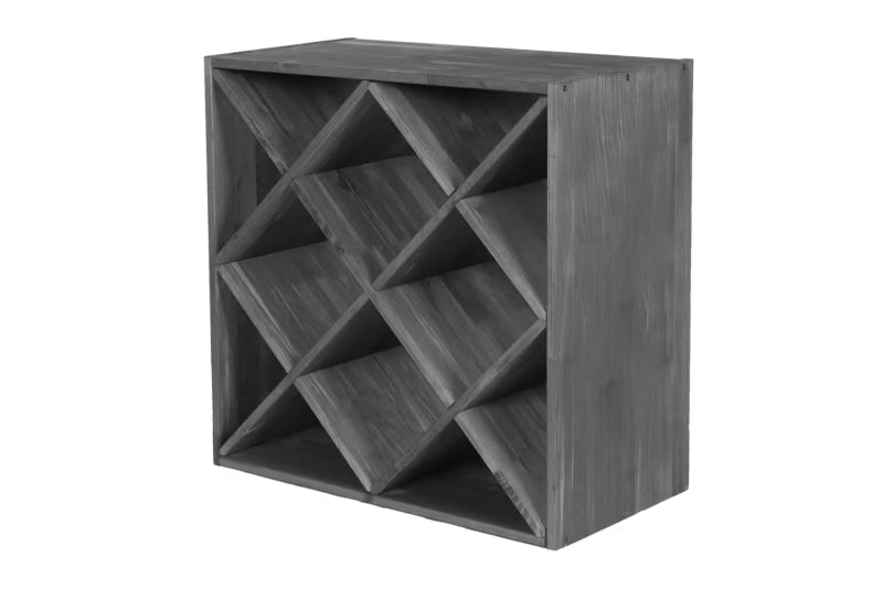 Vinreol 60x60x30 cm Grå Fyrretræ