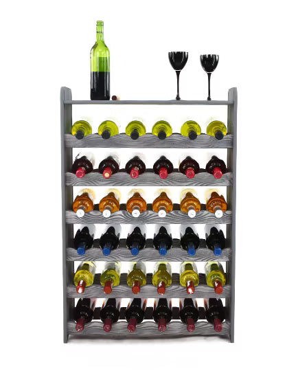 Vinreol 62,6x26,5x91,4 cm Mørkegrå til 36 Flasker