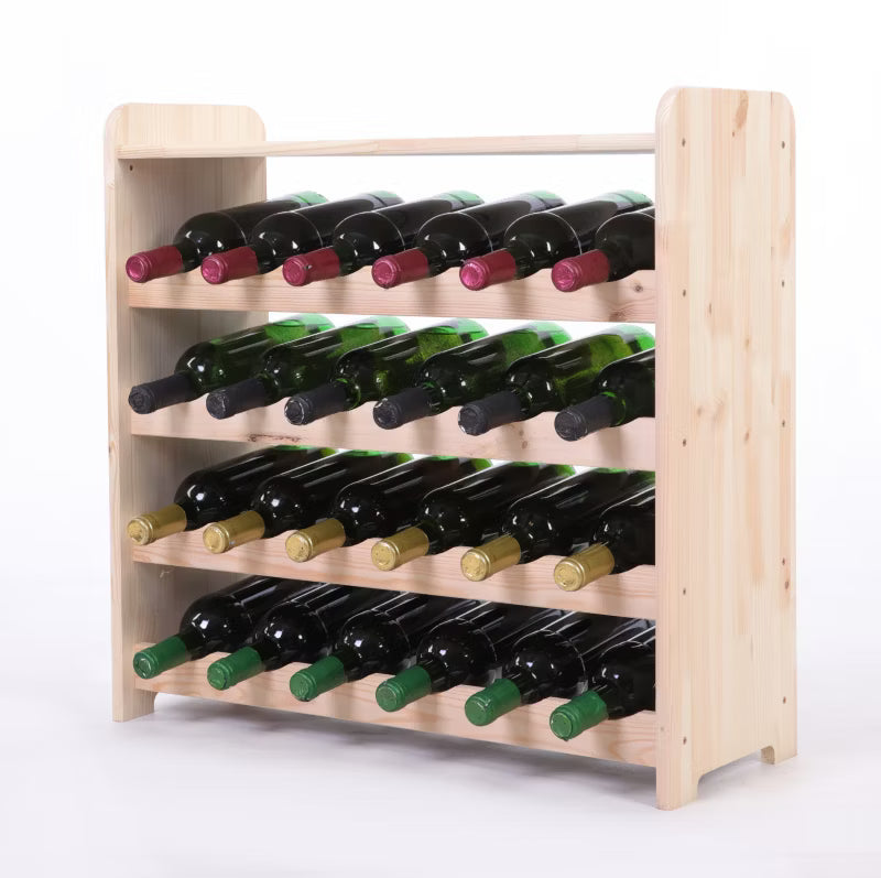 Vinreol 63x25x62 cm Træ Natur til 24 Flasker