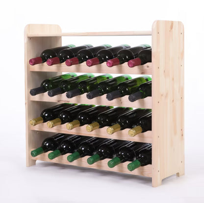 Vinreol 63x25x62 cm Træ Natur til 24 Flasker