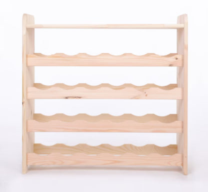 Vinreol 63x25x62 cm Træ Natur til 24 Flasker