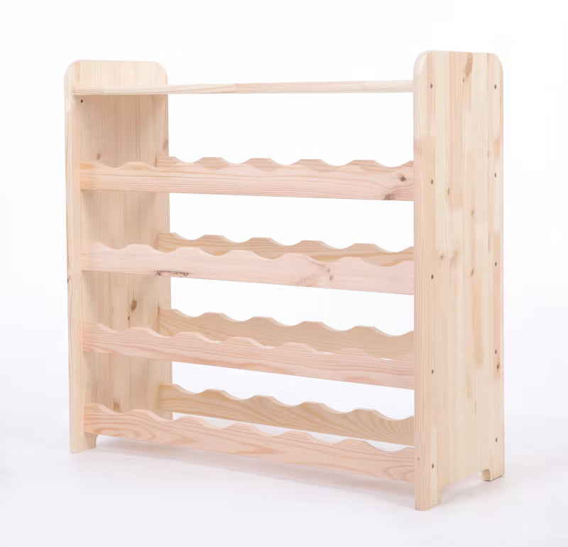 Vinreol 63x25x62 cm Træ Natur til 24 Flasker