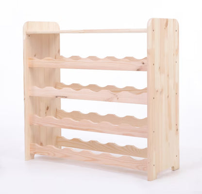 Vinreol 63x25x62 cm Træ Natur til 24 Flasker