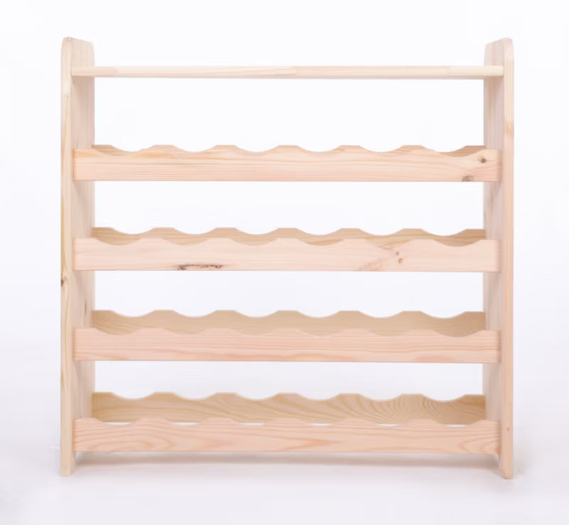 Vinreol 63x25x62 cm Træ Natur til 24 Flasker