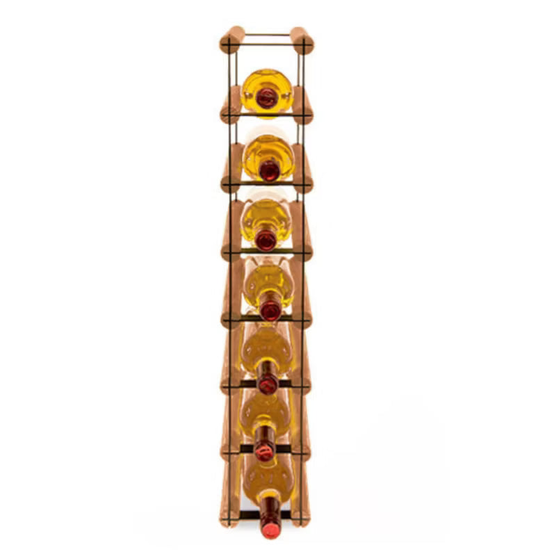 Vinreol 7 Flasker Sort Brun Træ