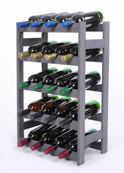 Vinreol 70x43x25 cm Grå til 20 Flasker