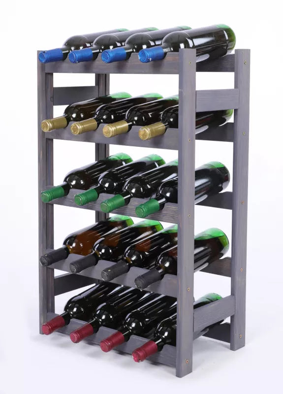 Vinreol 70x43x25 cm Grå til 20 Flasker