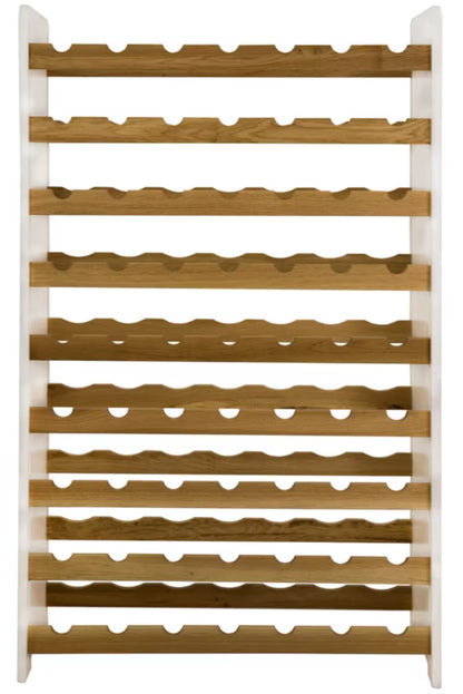 Vinreol 72x118 cm Egetræ MDF Hvid 63 Flasker