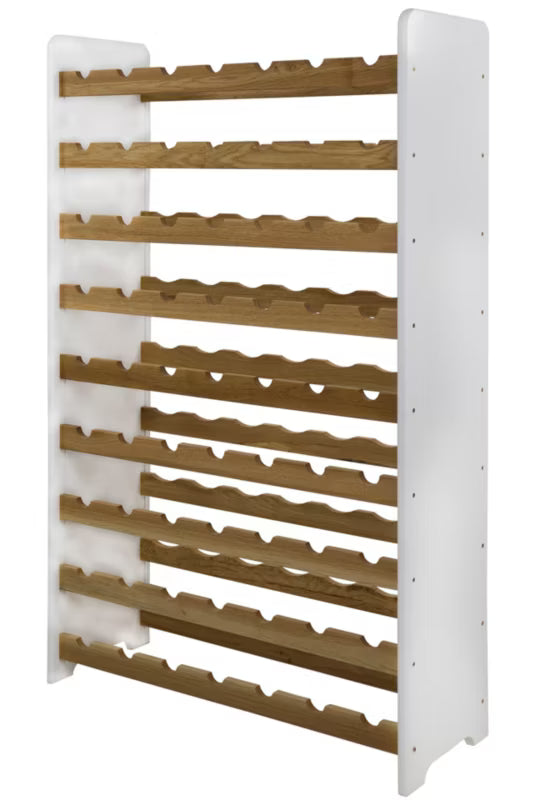 Vinreol 72x118 cm Egetræ MDF Hvid 63 Flasker