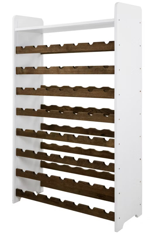 Vinreol 72x26,5x118 cm Til 56 Flasker Hvid Egetræ
