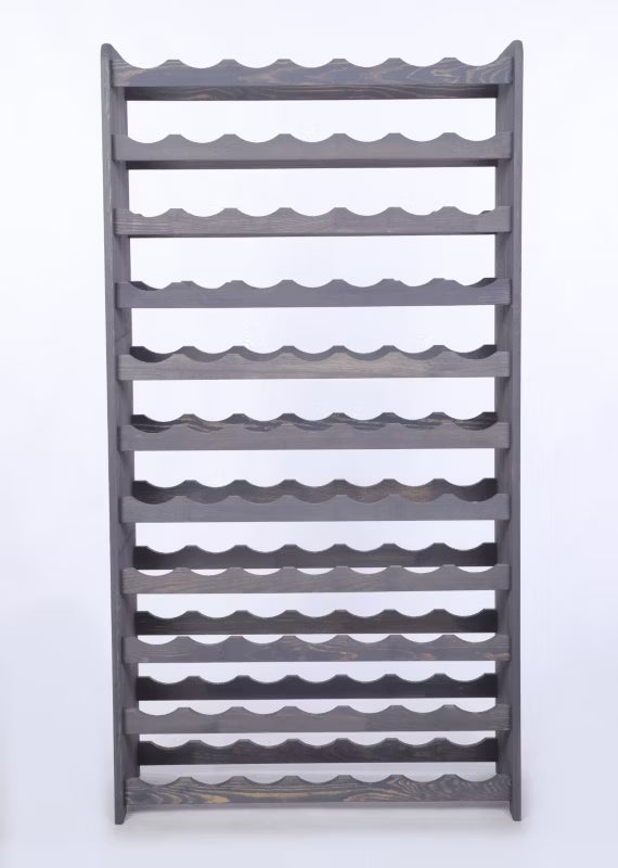 Vinreol 73x138 cm Træ Grå til 77 Flasker