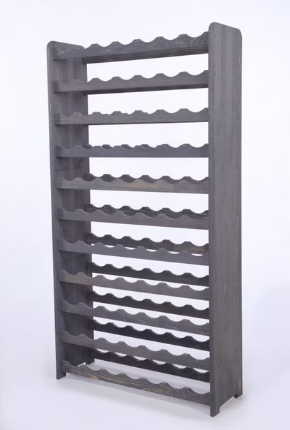 Vinreol 73x138 cm Træ Grå til 77 Flasker