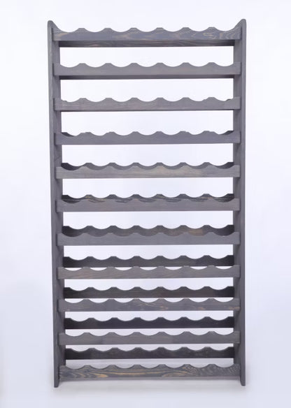 Vinreol 73x138 cm Træ Grå til 77 Flasker