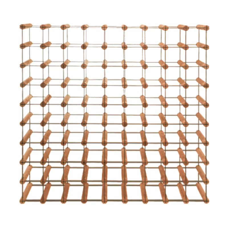 Vinreol 81 Flasker 92,5x92,5 cm Brun Træ og Sort Stål