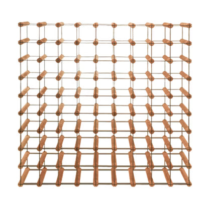 Vinreol 81 Flasker 92,5x92,5 cm Brun Træ og Sort Stål