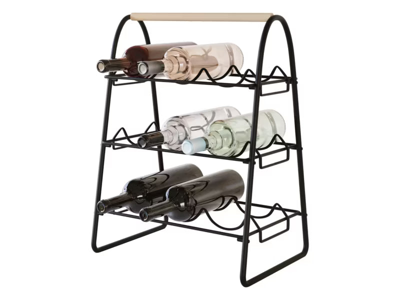 Vinreol Acyzal 33x29x46 cm Sort Trælook
