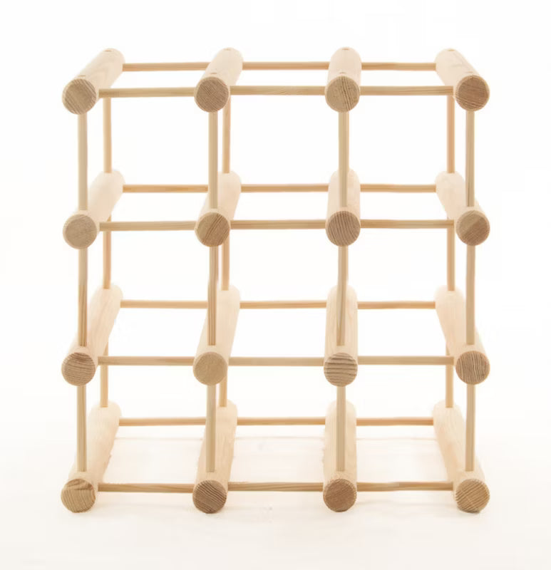 Vinreol Fyrretræ 36x36 cm Natur til 9 Flasker