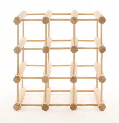 Vinreol Fyrretræ 36x36 cm Natur til 9 Flasker