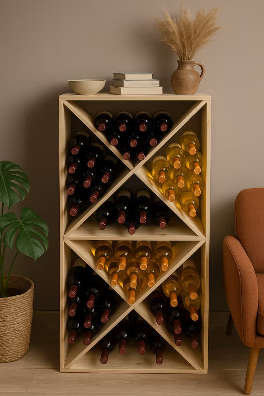 Vinreol Fyrretræ 50x50x25 cm 24 Flasker Natur