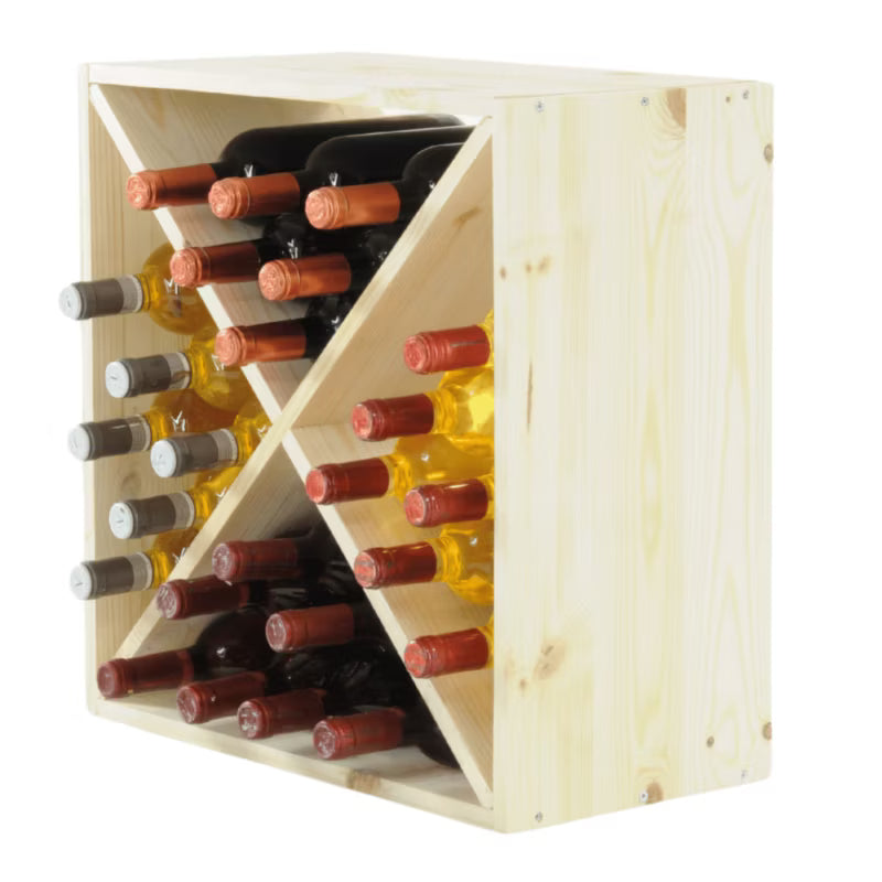 Vinreol Fyrretræ 50x50x25 cm 24 Flasker Natur