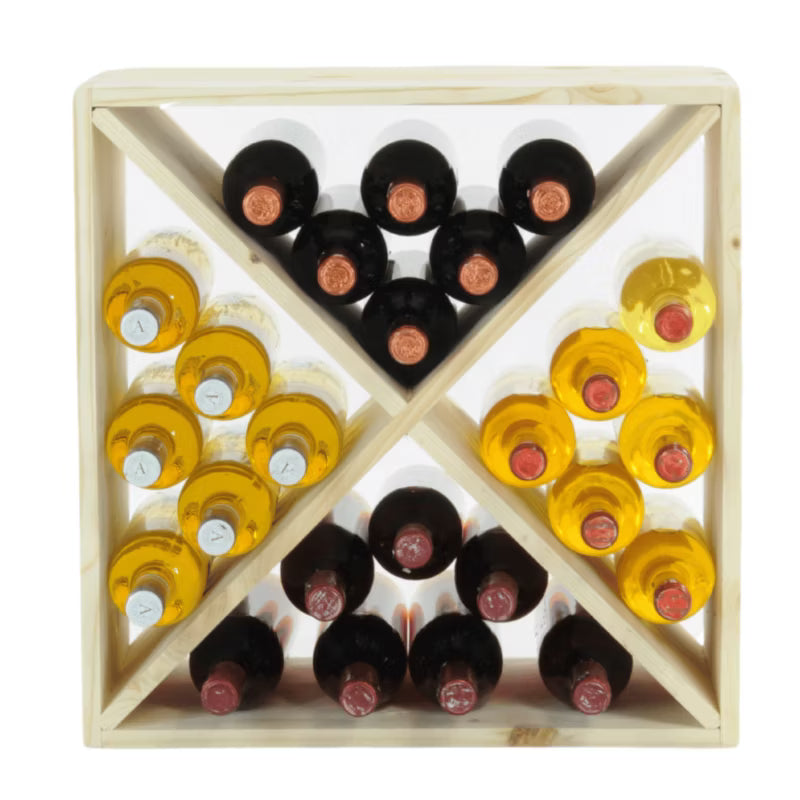 Vinreol Fyrretræ 50x50x25 cm 24 Flasker Natur
