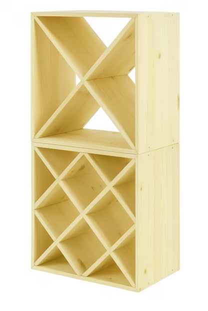 Vinreol Fyrretræ 50x50x25 cm 24 Flasker Natur